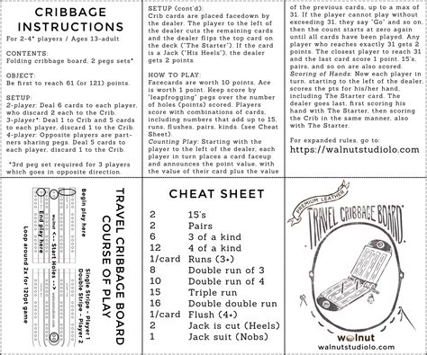How To Play Cribbage Printable Instructions